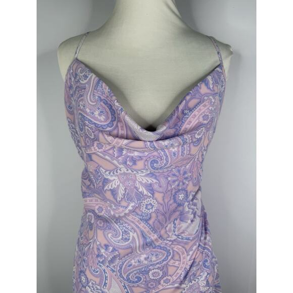 Lovers + Friends Keoni Dress Sz M Asymmetric Hi-Low Backless Dress Purple $238 - Picture 3 of 13
